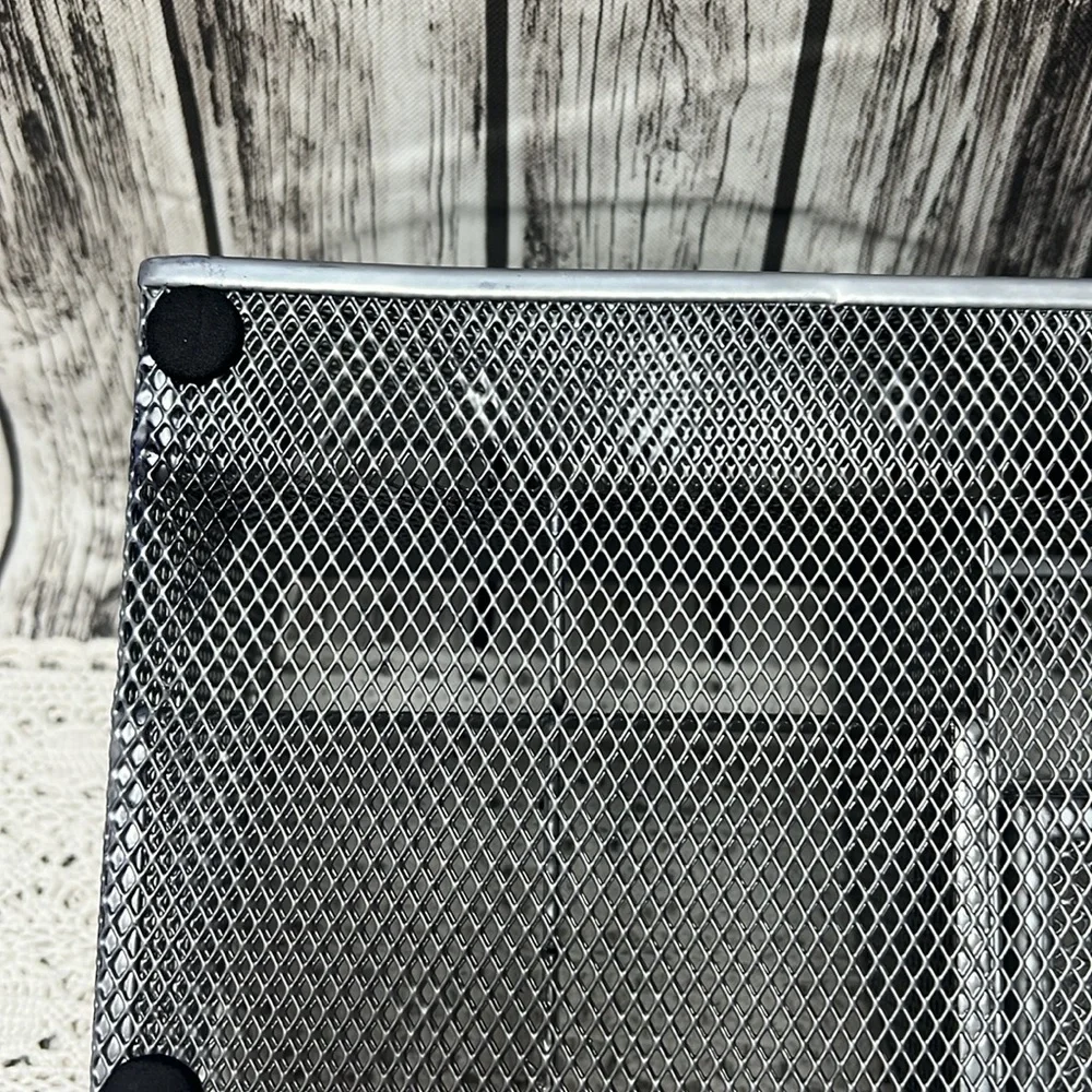 Pink and Gray Mesh Desk Organizer 2 piece set. Organization for papers,pens etc.
